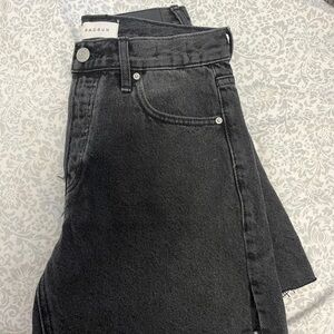 pacsun eco highwaisted black denim shorts